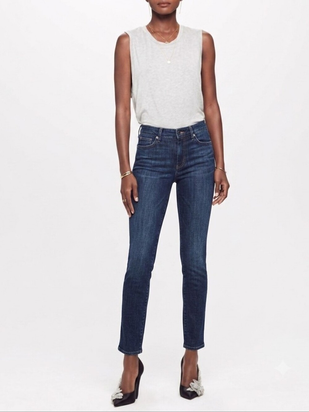 MOTHER The Looker Straight Leg Jeans in Deep Blue Wash